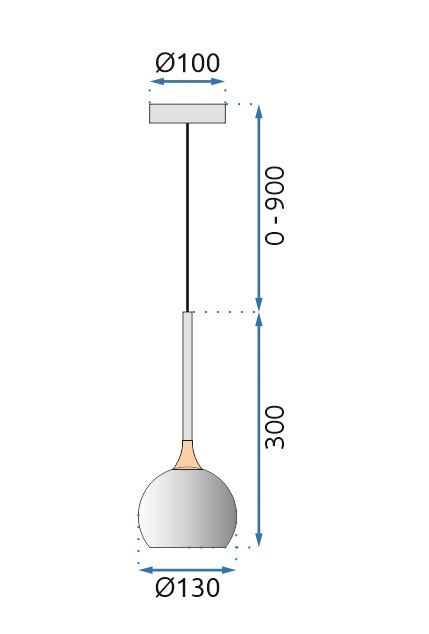 Lámpara LED G087-1CP BLACK CHROME