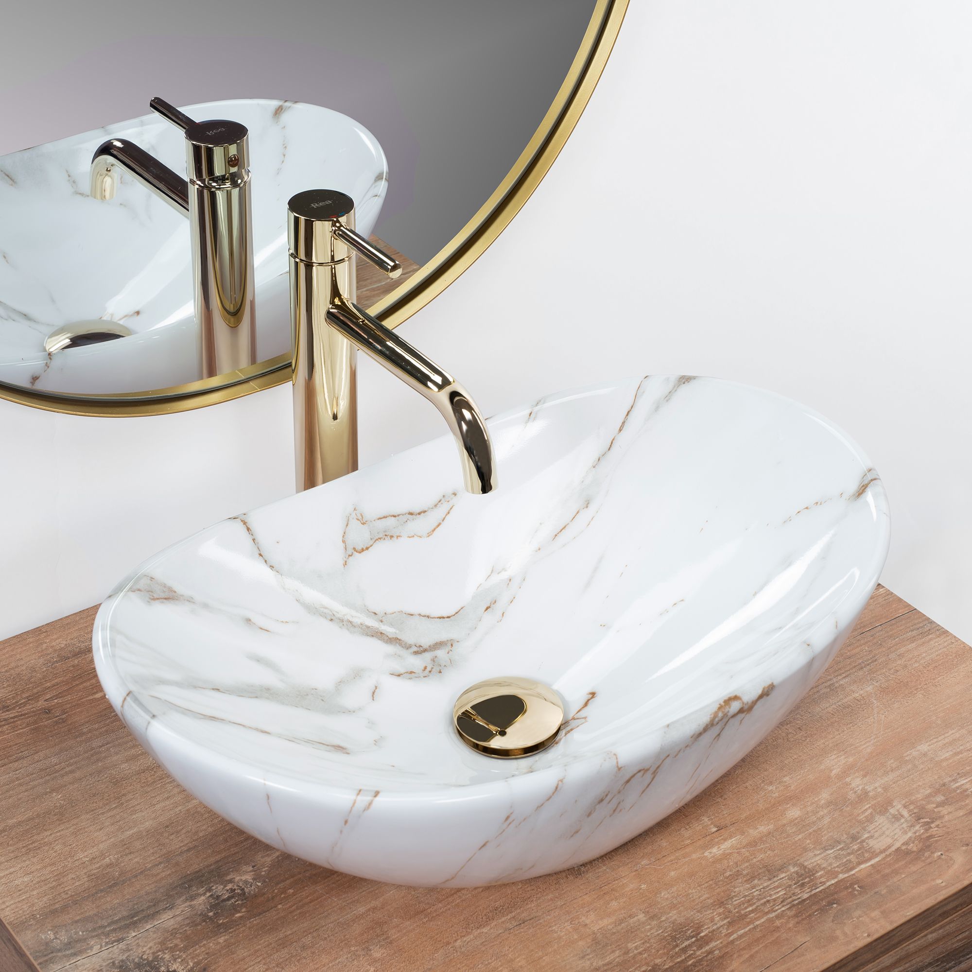 Lavabo sobre encimera REA Royal Mini Aiax Shiny