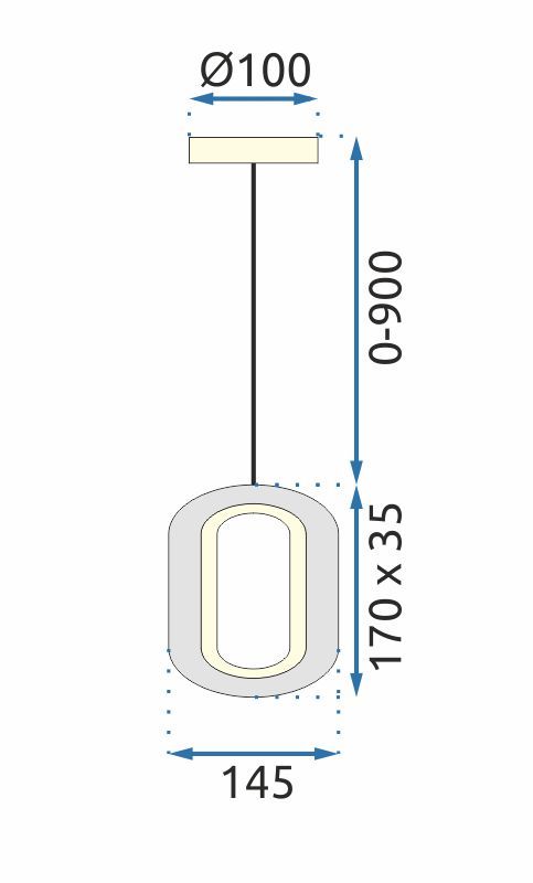 Lámpara Colgante de Cristal LED G114-1CP Złota