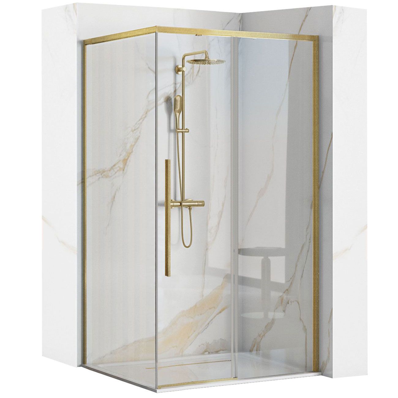 Duschkabine SOLAR GOLD Brush 90x90
