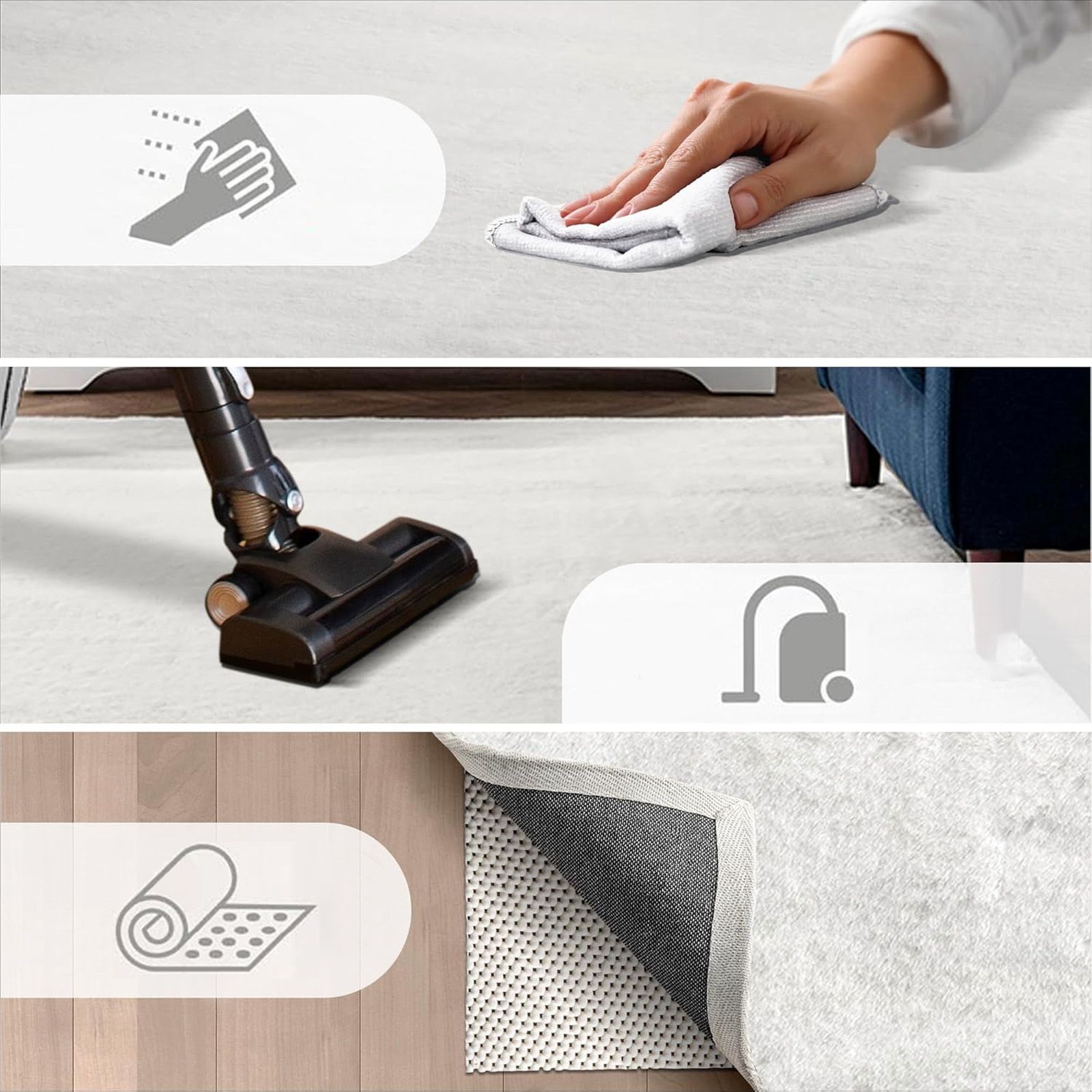 Alfombra Rabbit White Ecru