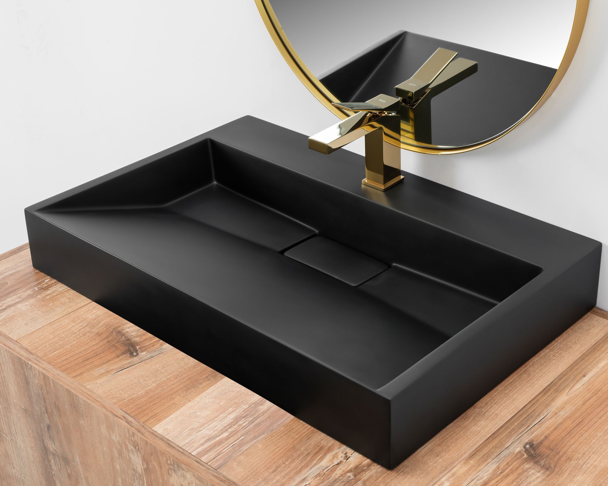 Conglomerate washbasin GOYA BLACK MAT 100CM