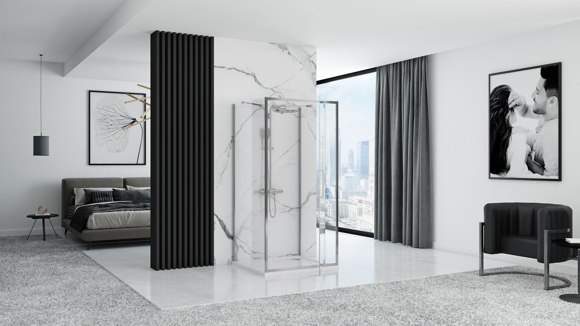 Shower enclosure REA Rapid Swing Chrome