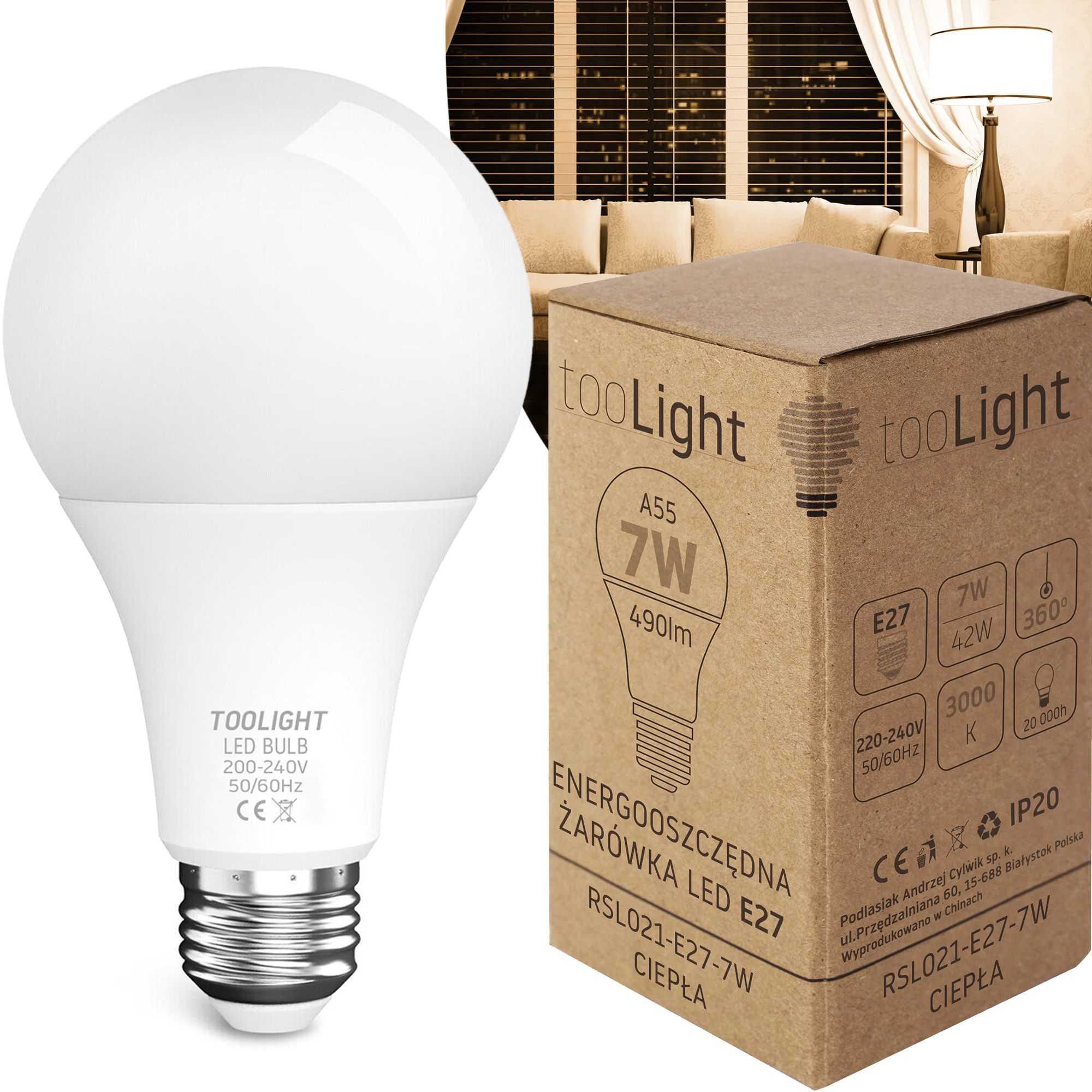 Bombilla LED RSL021 E27 7W Warm