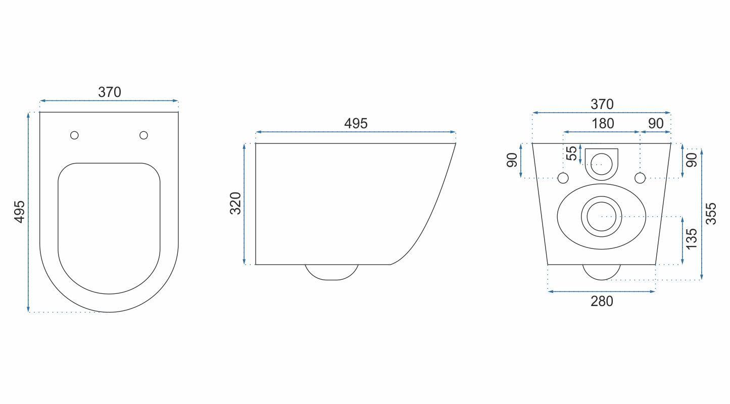 Taza de inodoro WC REA Carlo Mini Rimless Ecru
