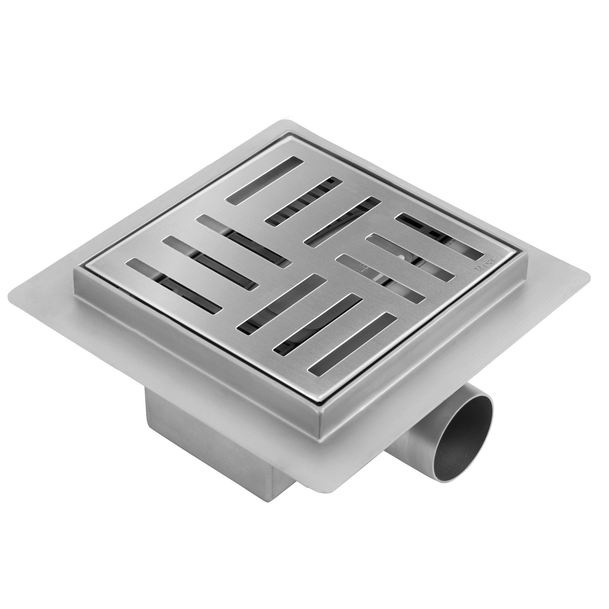 Zuhanylefolyó REA CROSS 150x150 Nickel Brush
