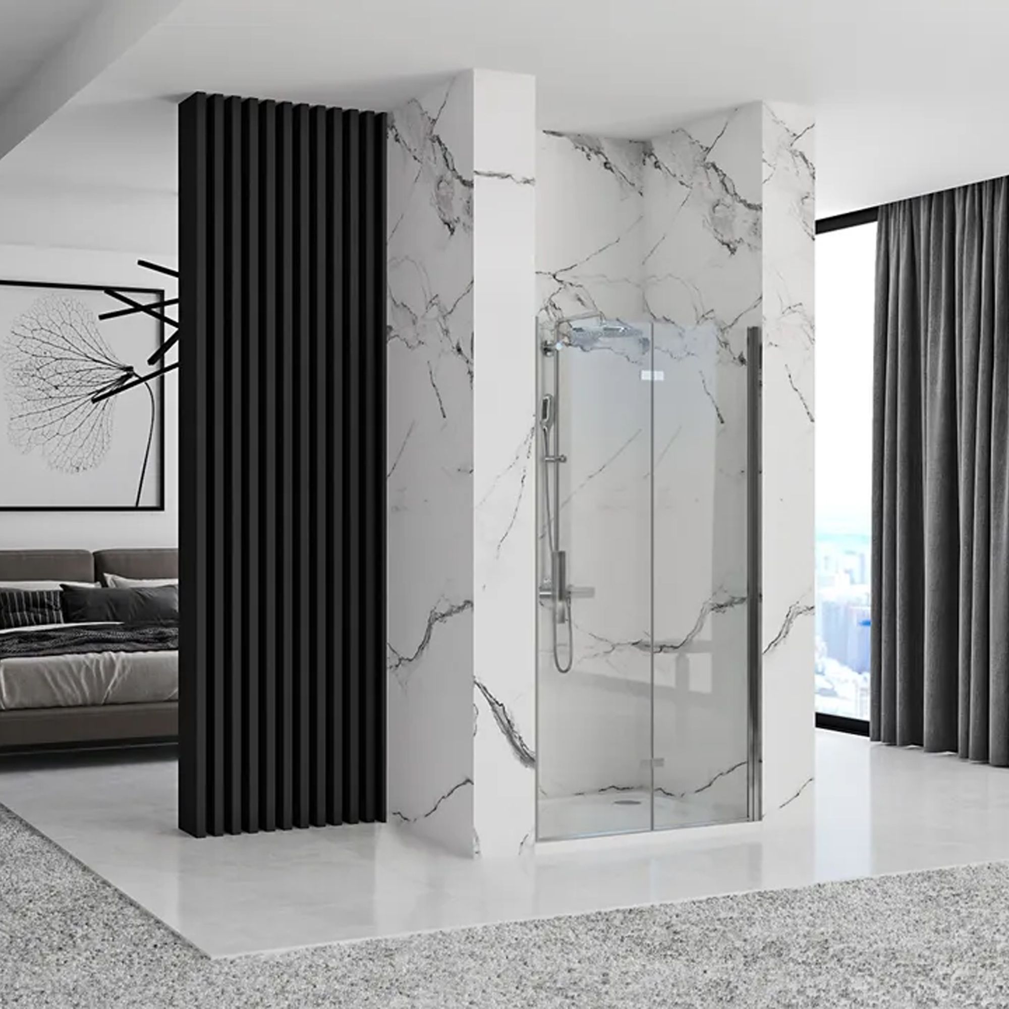 Πόρτες ντουζιέρας Rea Molier Chrome 80