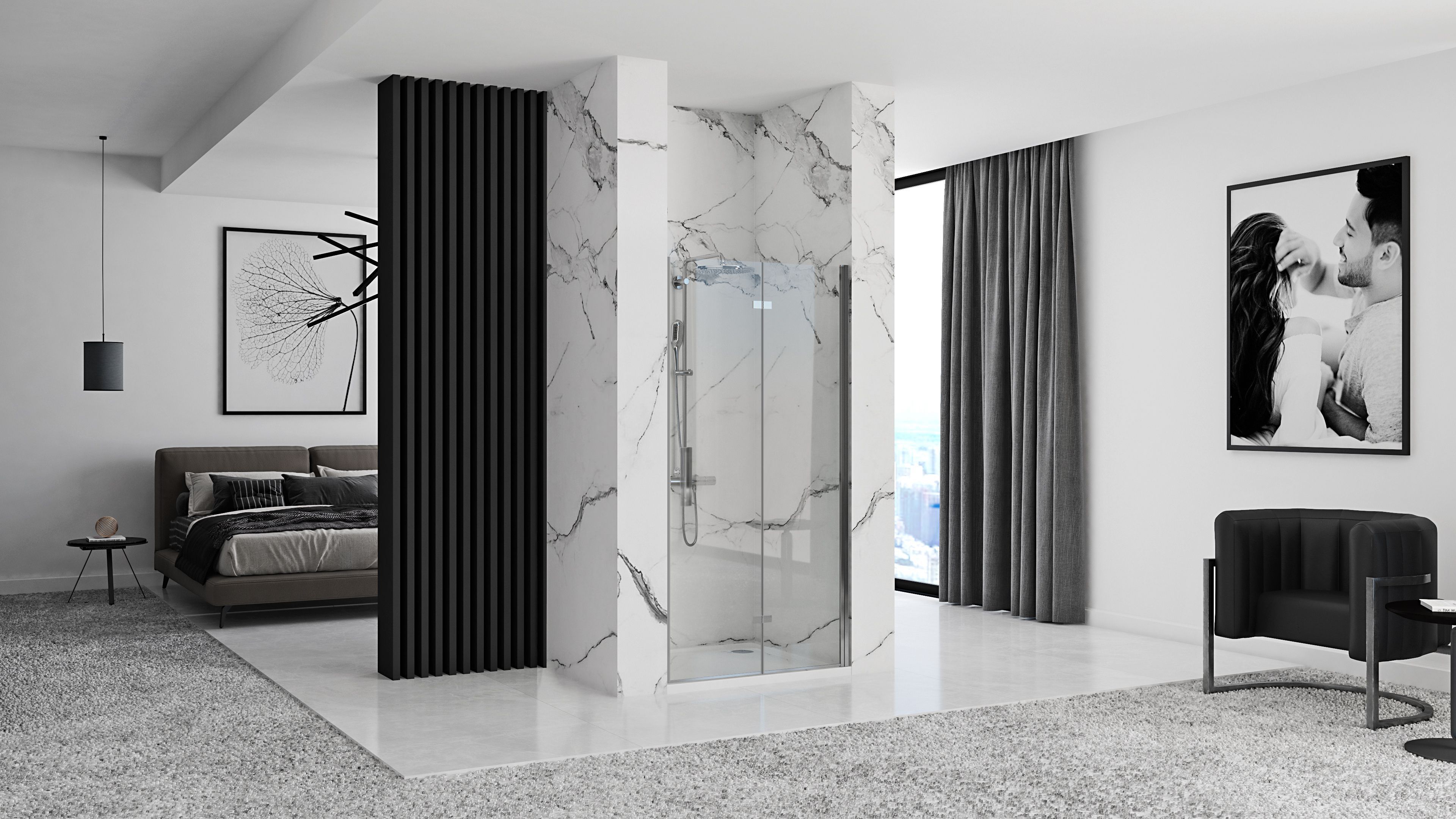 Πόρτες ντουζιέρας Rea Molier Chrome 80