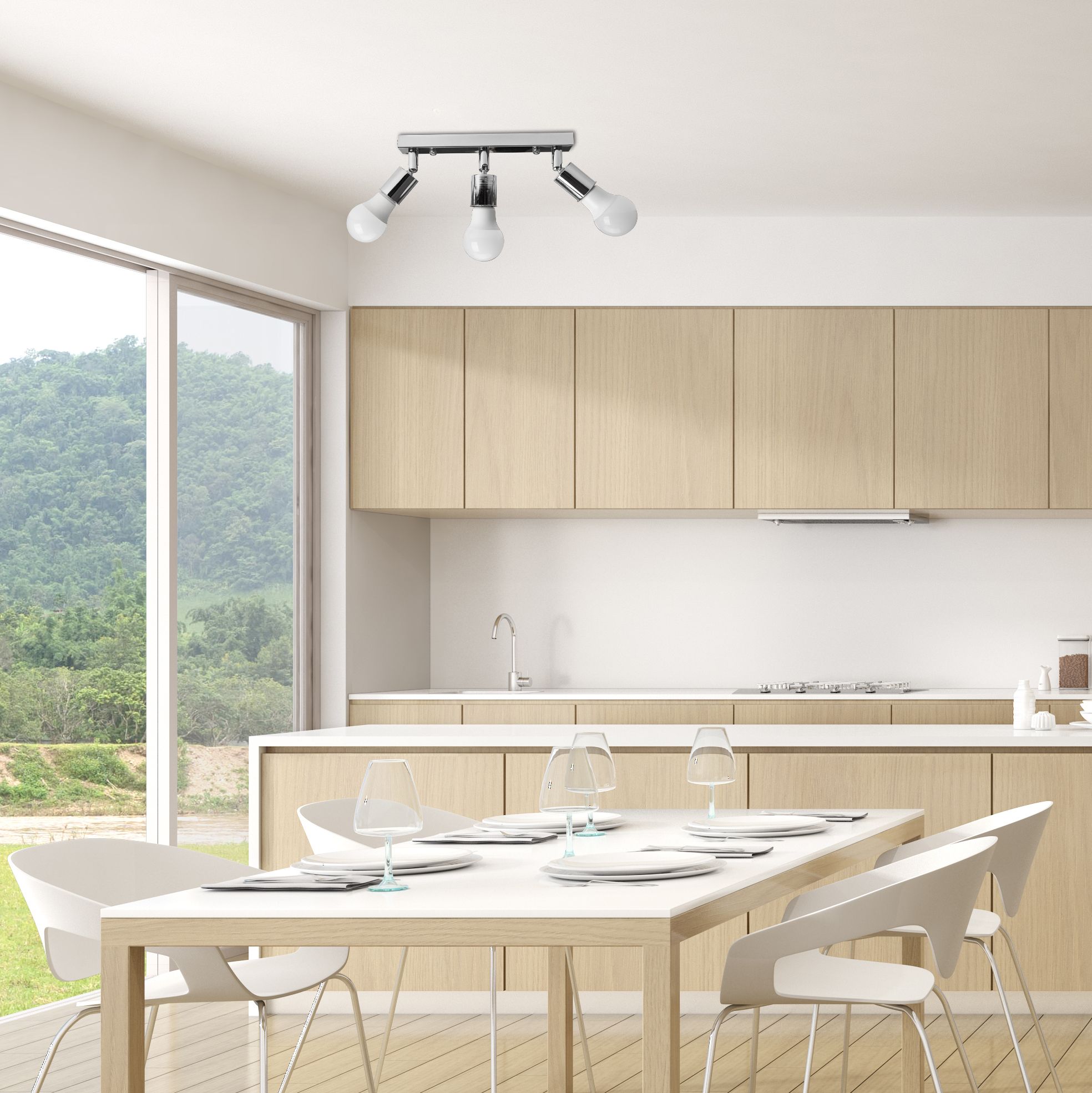 Lámpara de techo Reflector Plafond Cromo APP700-3C