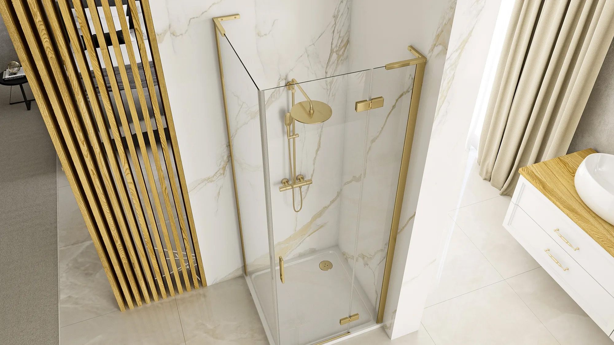 Zuhanykabin REA Hugo 80x90 Gold Brush