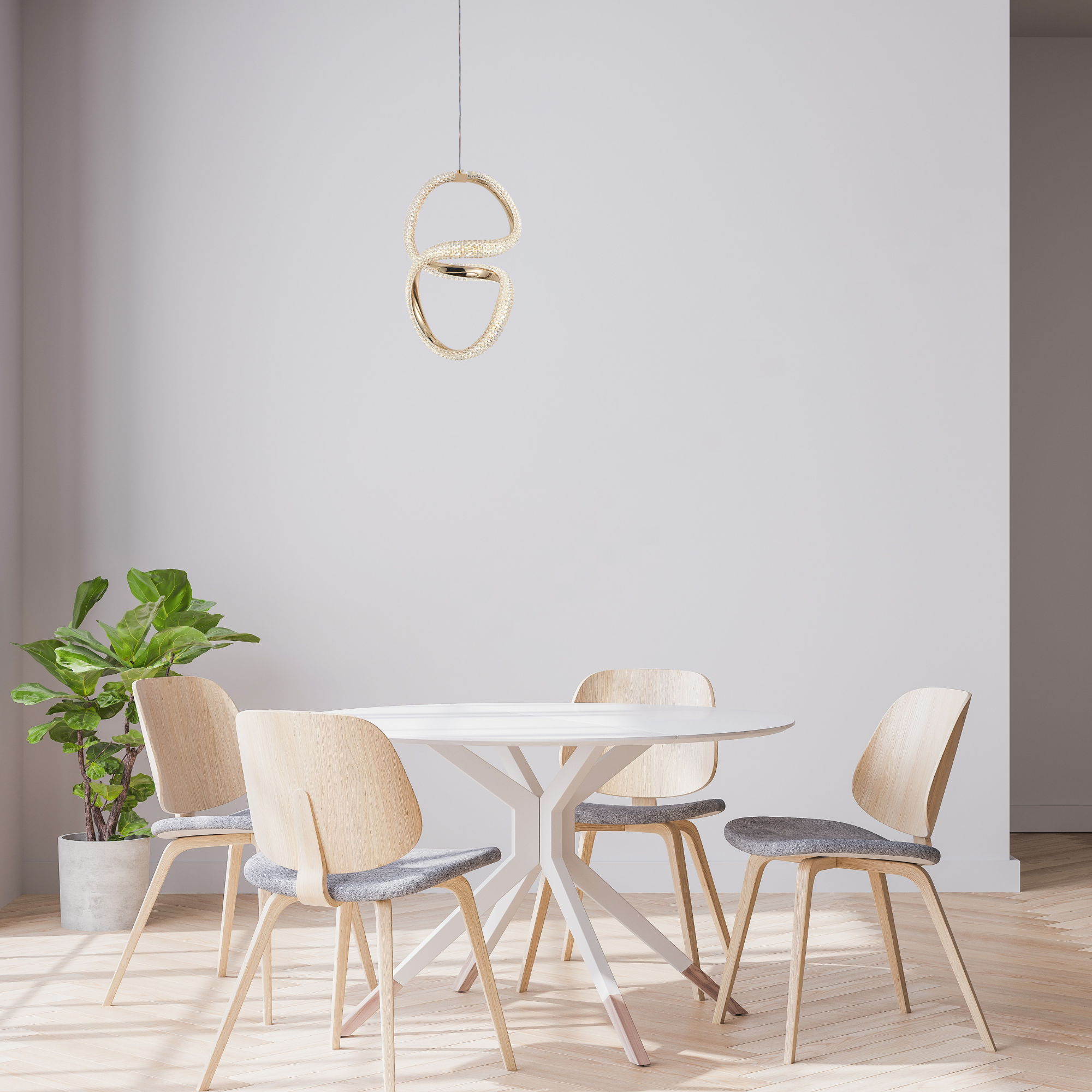 Pendant Lamp LED G077-3CPR Gold