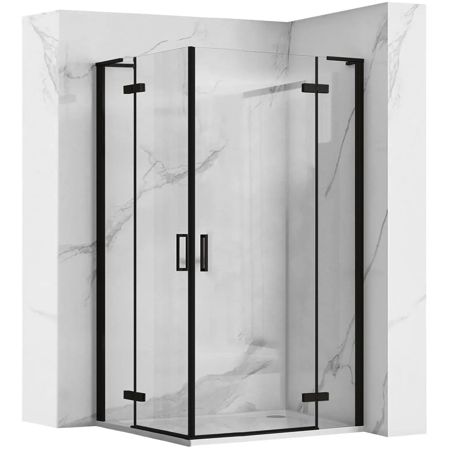 Duschkabine REA Hugo Double Black 100x100