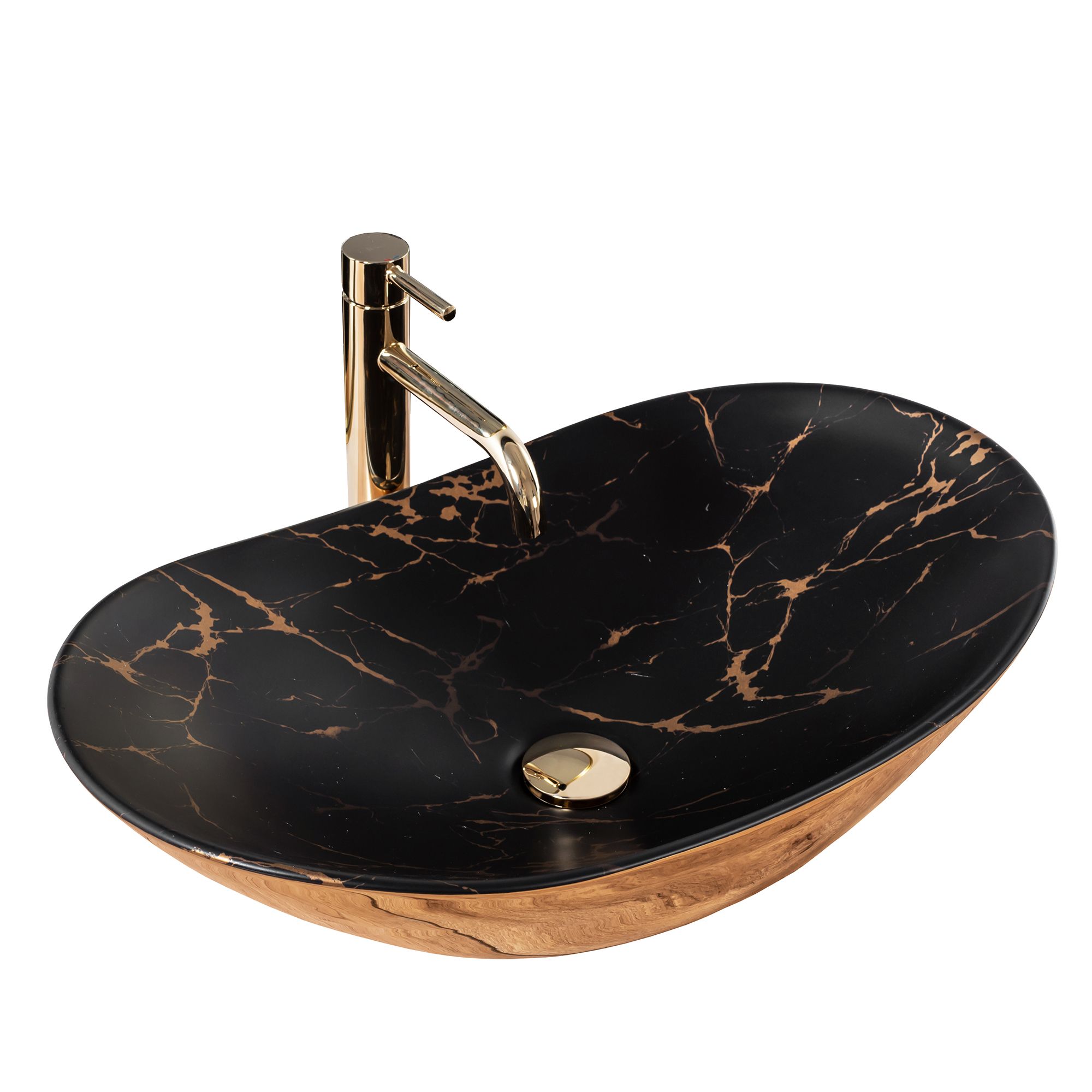 Stalviršio  Praustuvas REA Royal In Black Marble Gold