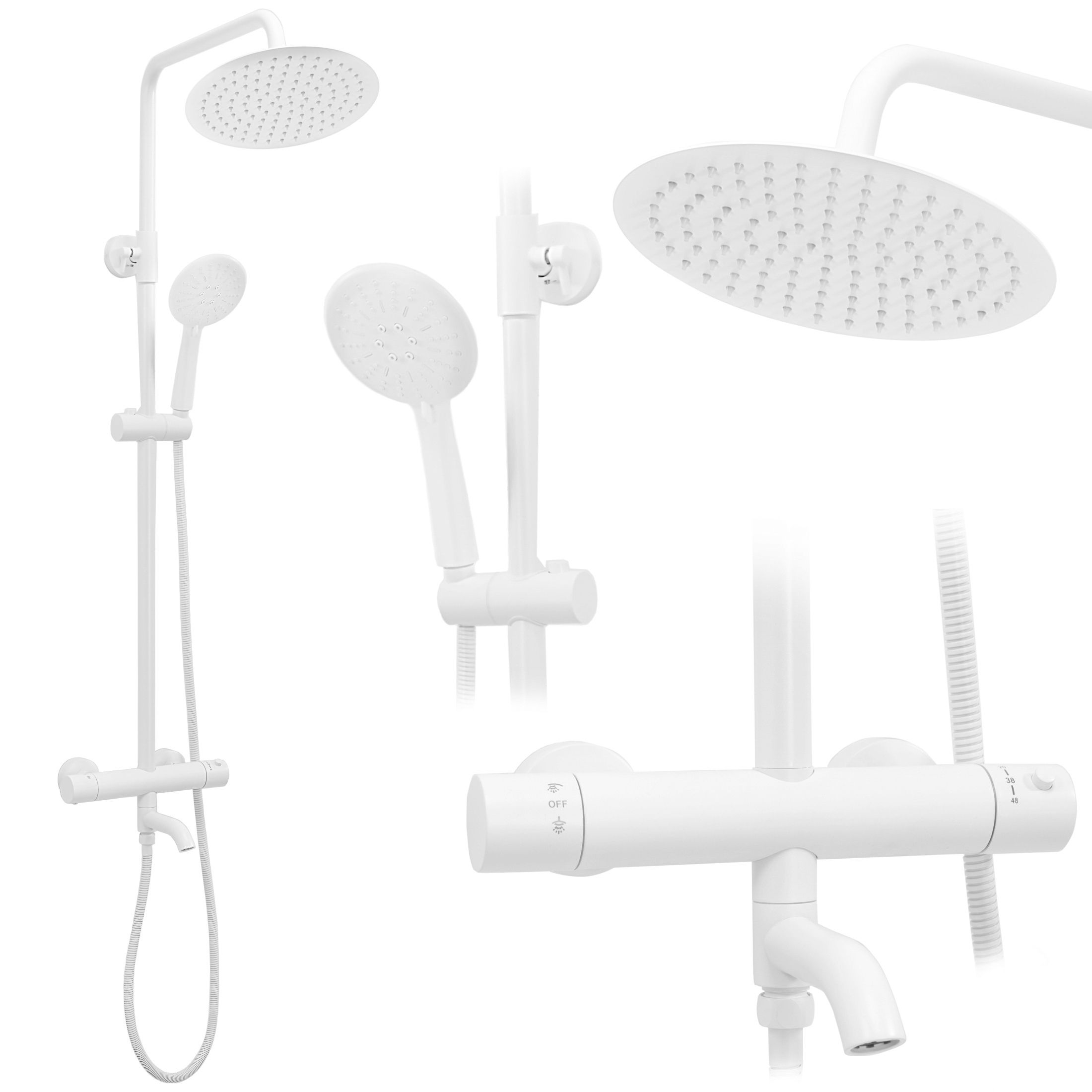 Conjunto de ducha REA Lungo White Matt