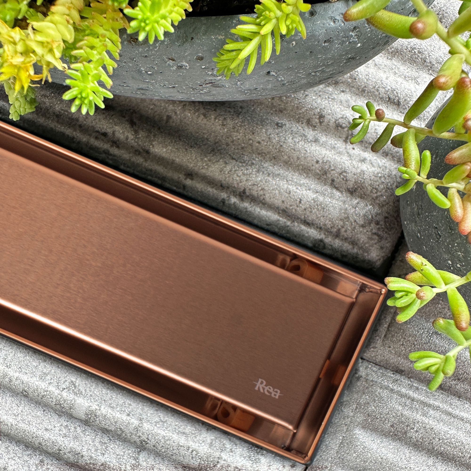 Лінійний злив REA Neox pro Brushed l. Copper 60