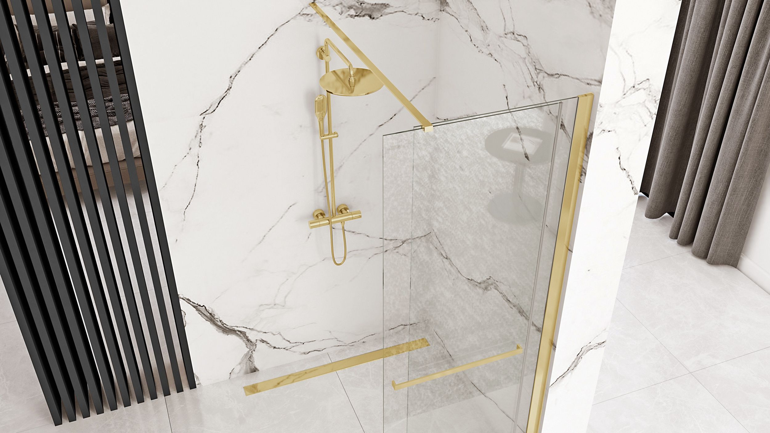 Paroi de douche Rea Cortis GOLD  120