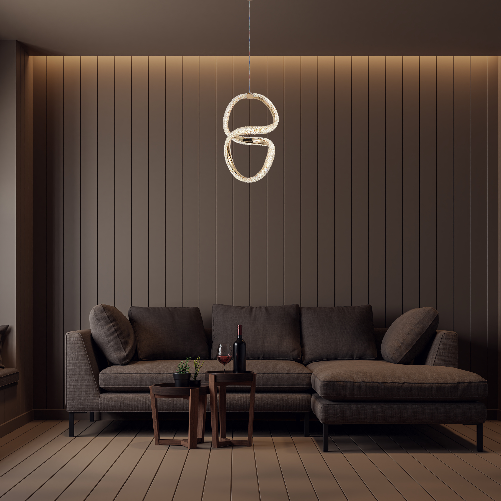 Pendant Lamp LED G077-3CPR Gold