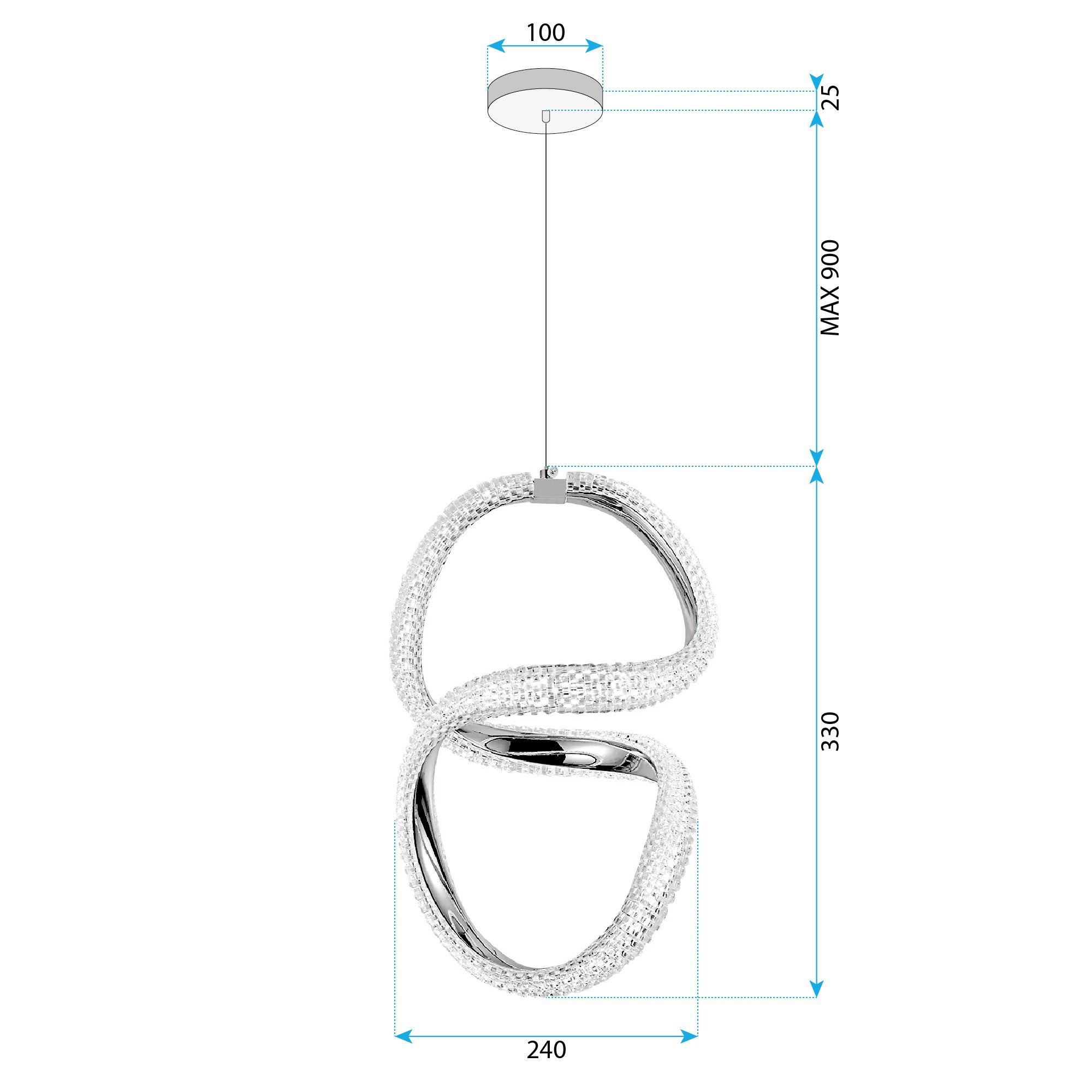 Pendant Lamp LED G077-3CPR Gold
