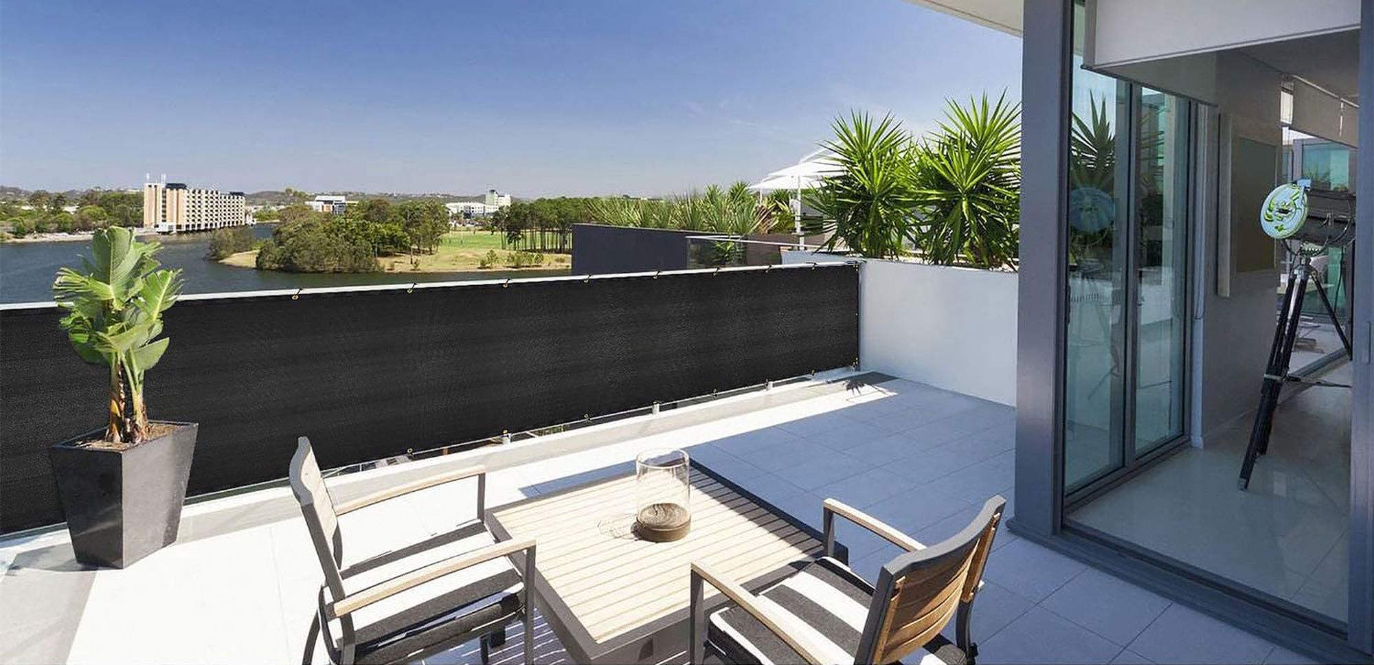 Balcony windscreen GREY 1x5M PE