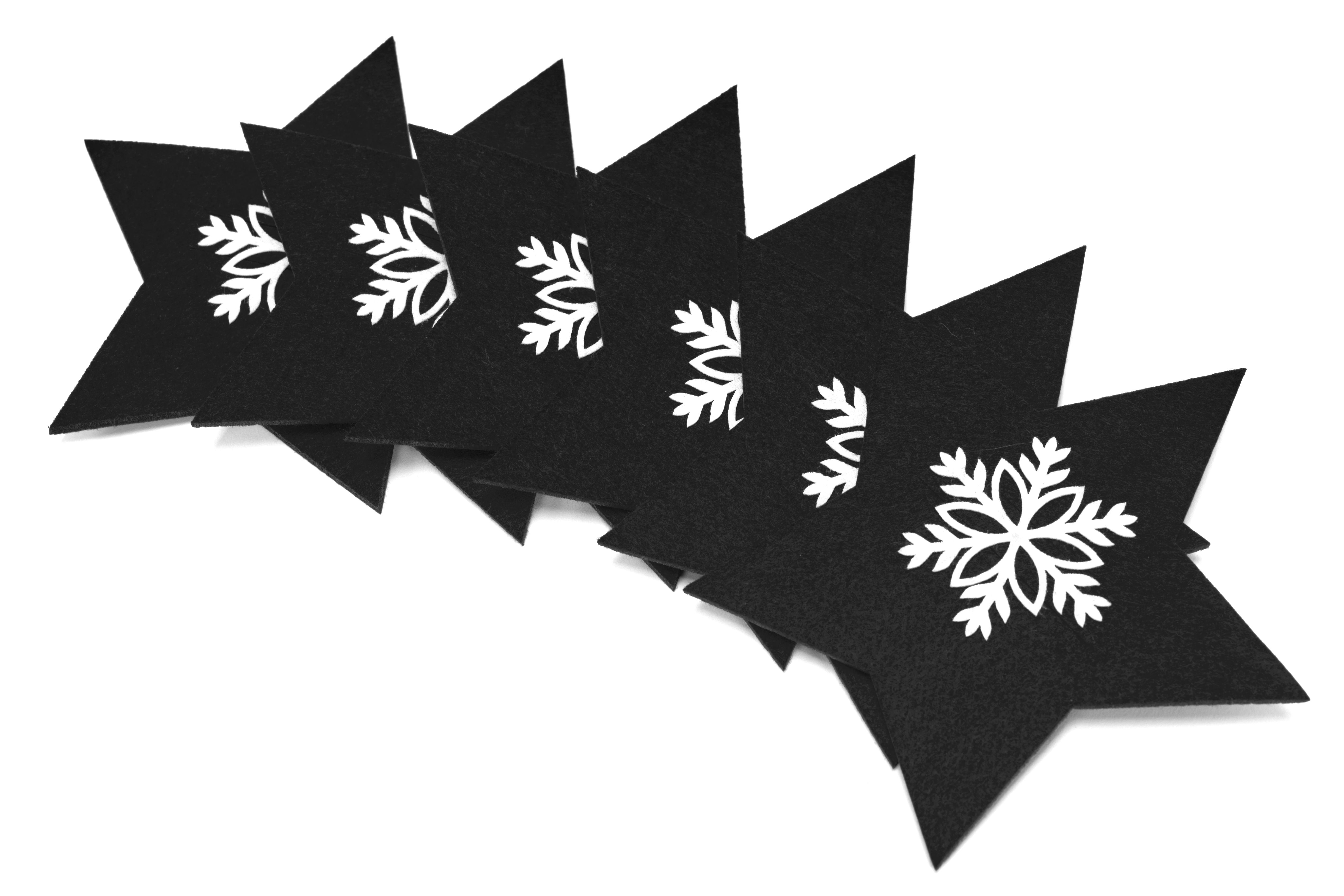 Christmas cutlery cover 4 pcs Star Black