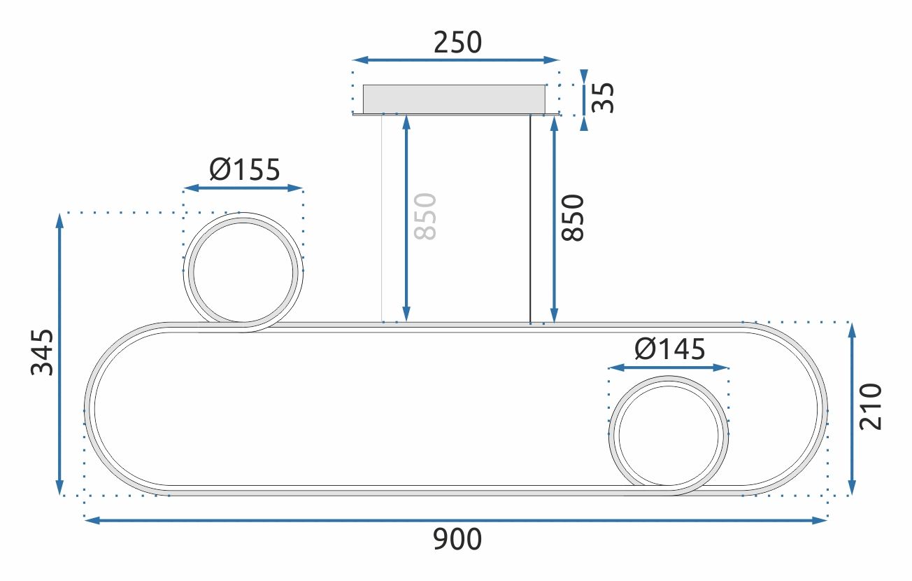 Люстра LED APP809-CP GOLD