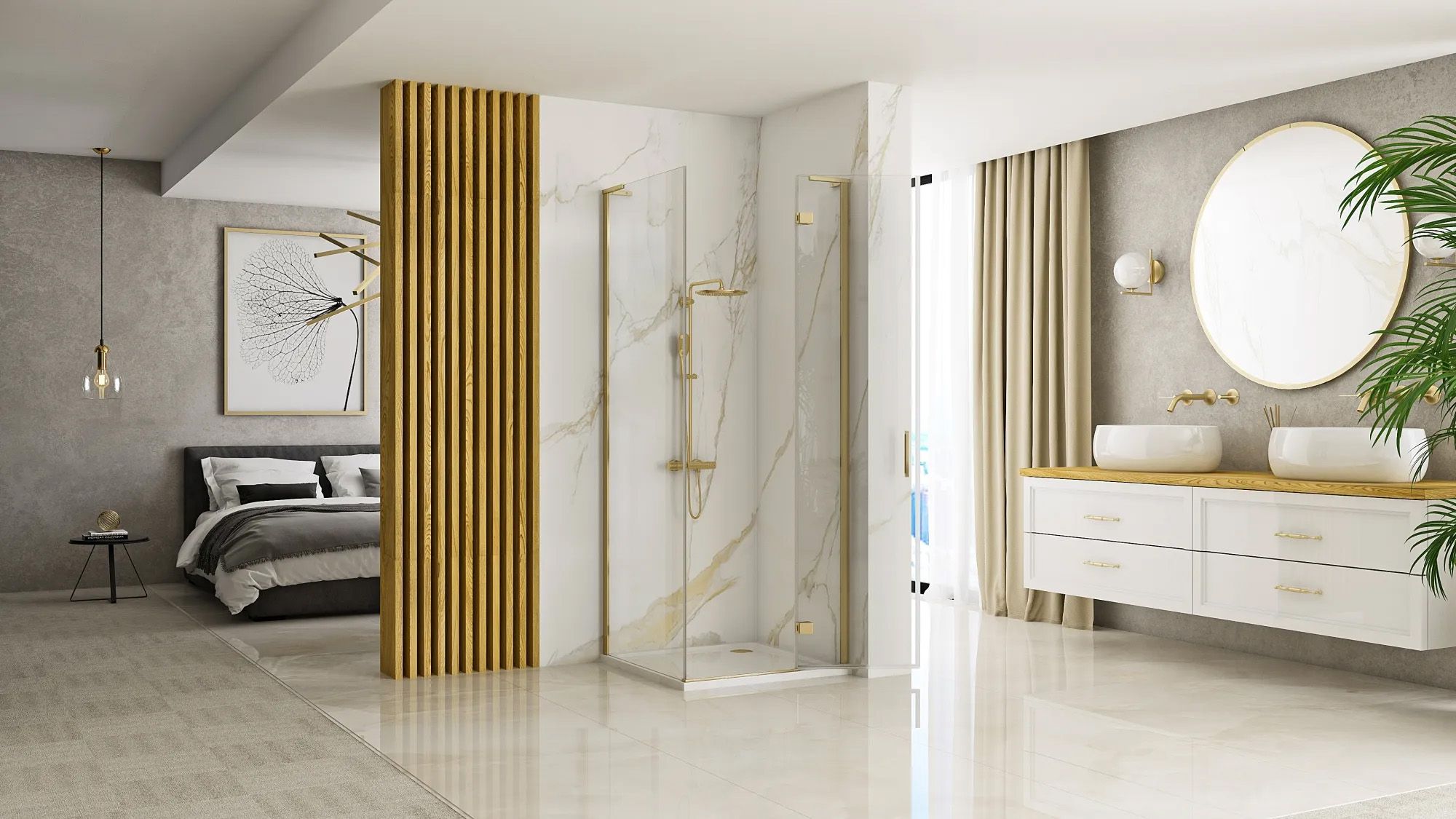 Zuhanykabin REA Hugo 80x90 Gold Brush
