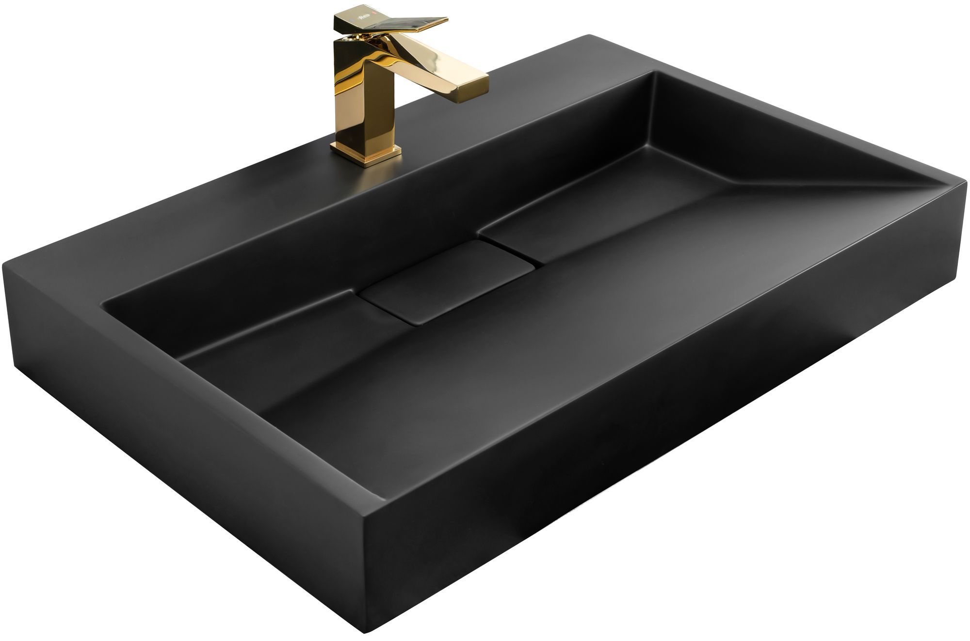 Conglomerate washbasin GOYA BLACK MAT 100CM