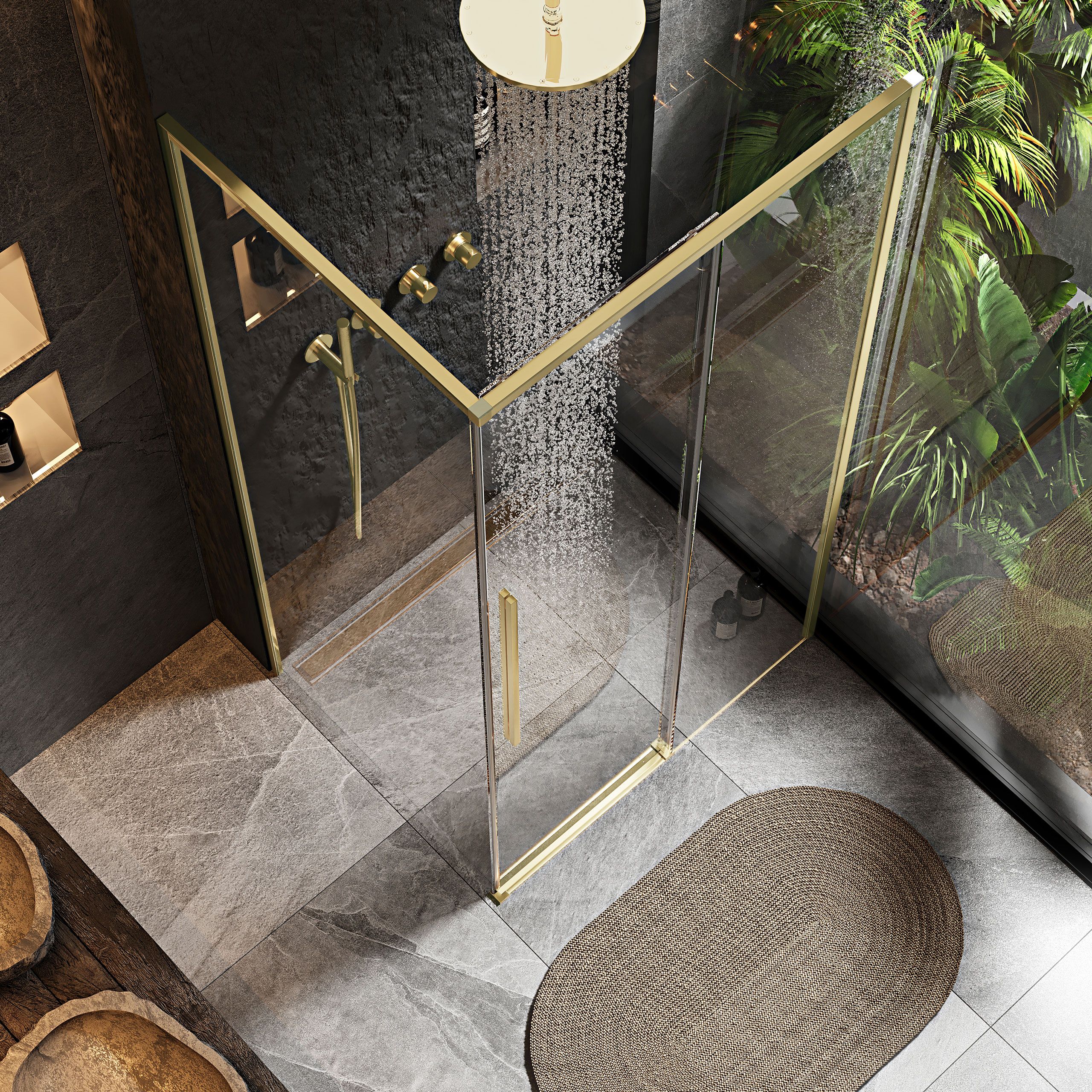 Duschkabine SOLAR GOLD Brush 90x90