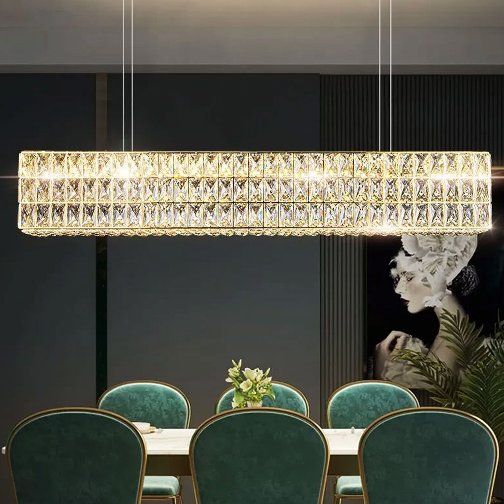 Люстра LED APP1566-CP Gold 60cm