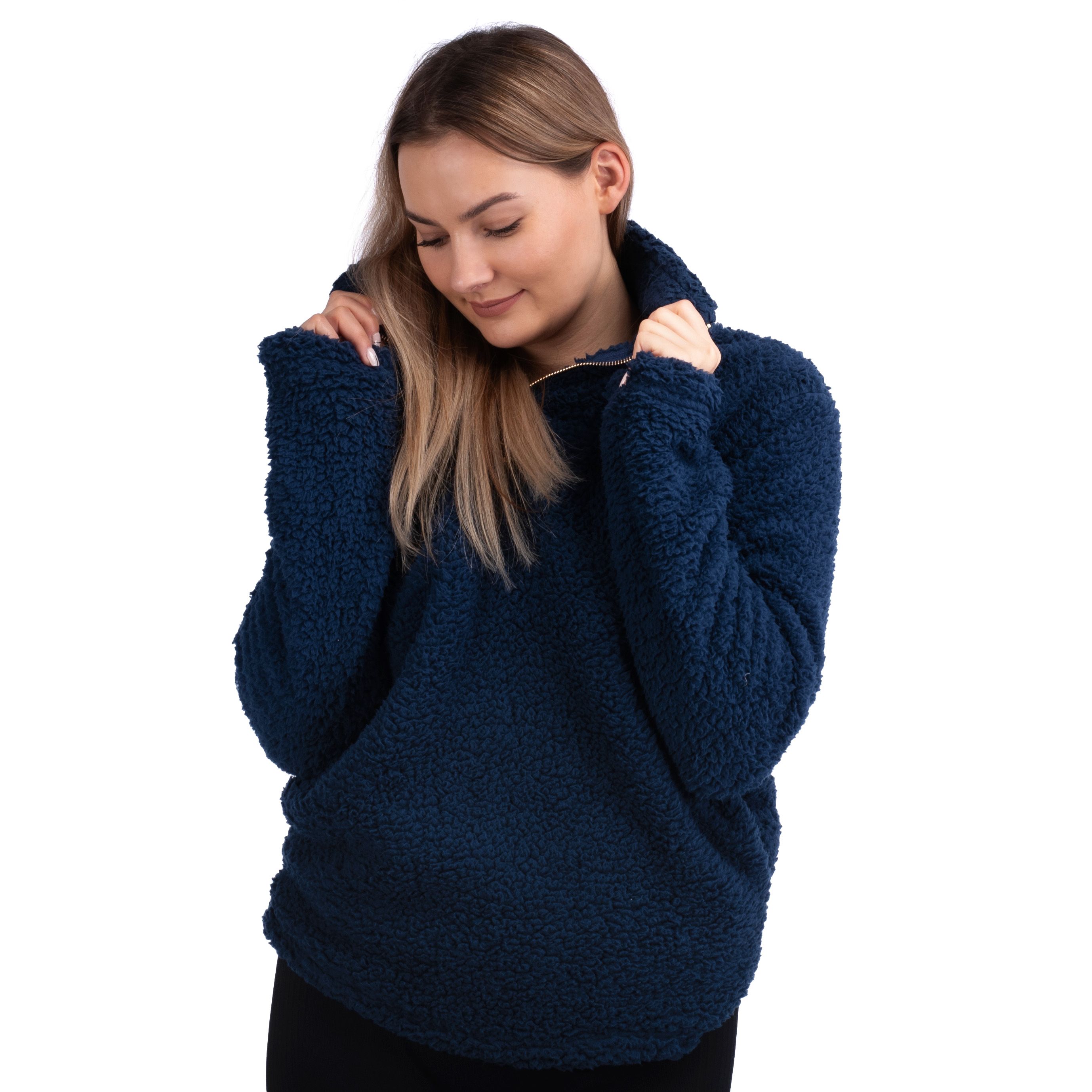 Women's sweatshirt Sherpa Navy Blue M
