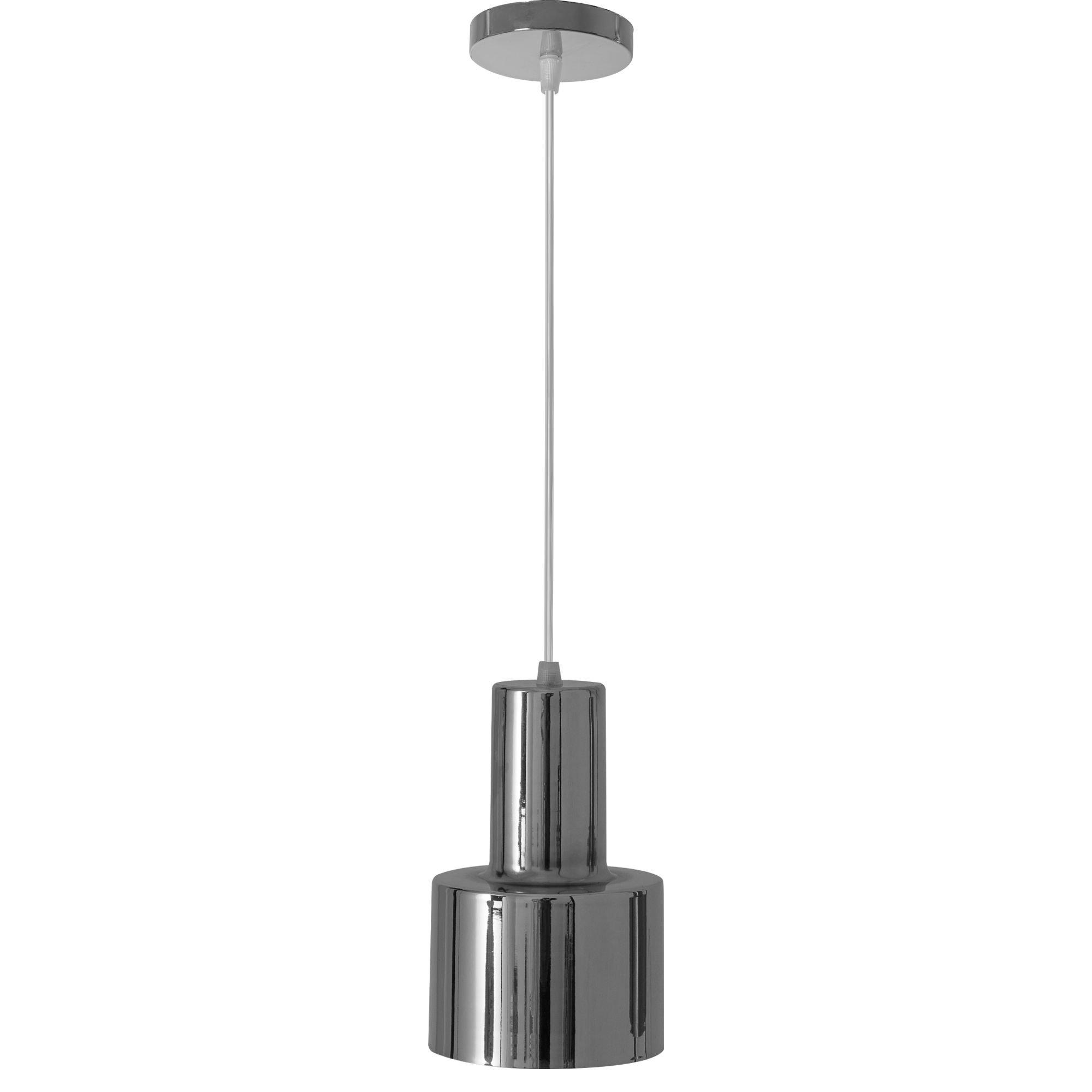 Moderní kovová závěsná stropní lampa stříbrná chrom