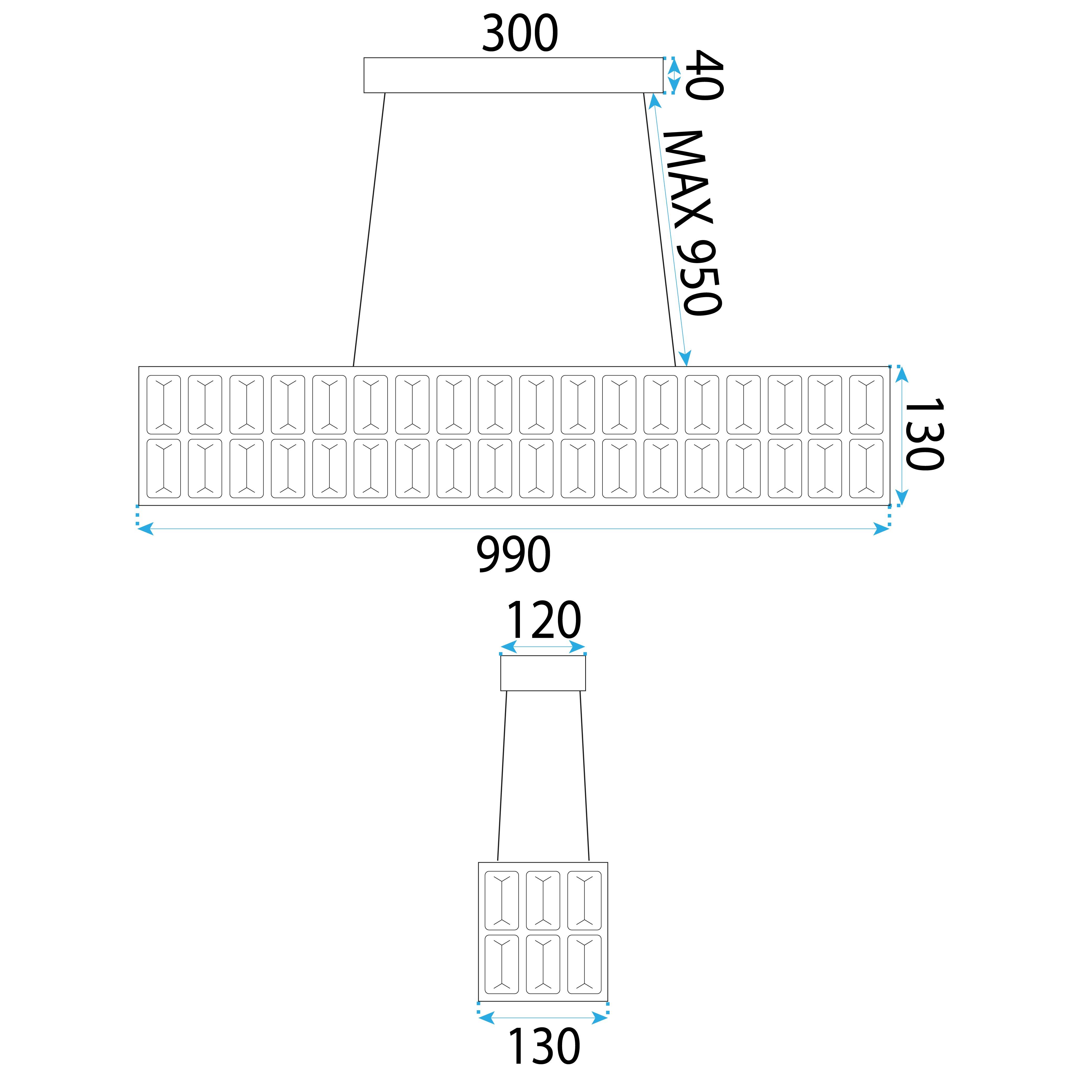 Люстра LED APP1566-CP Gold 60cm