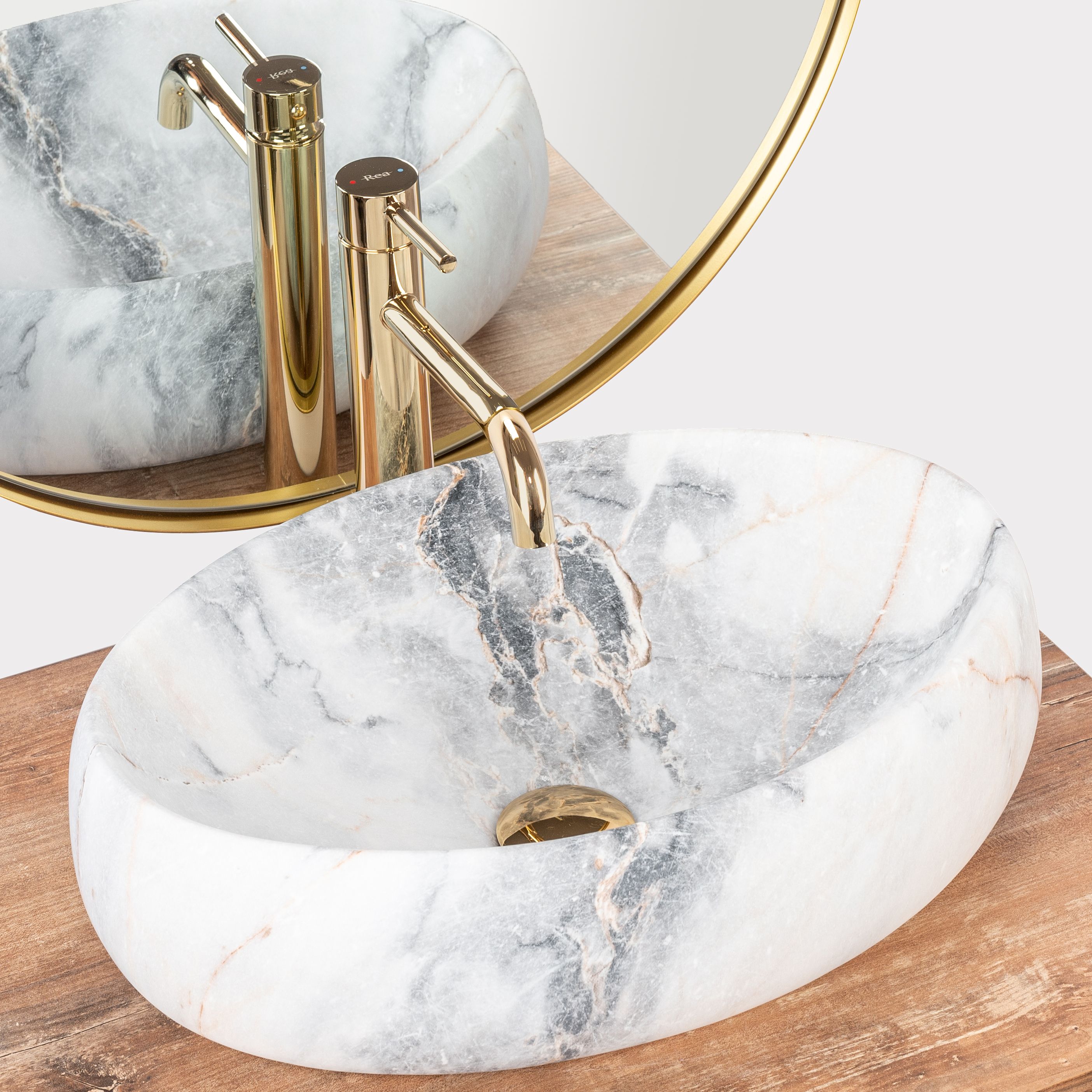 Lavabo sobre encimera Rea Linda Granit Mat