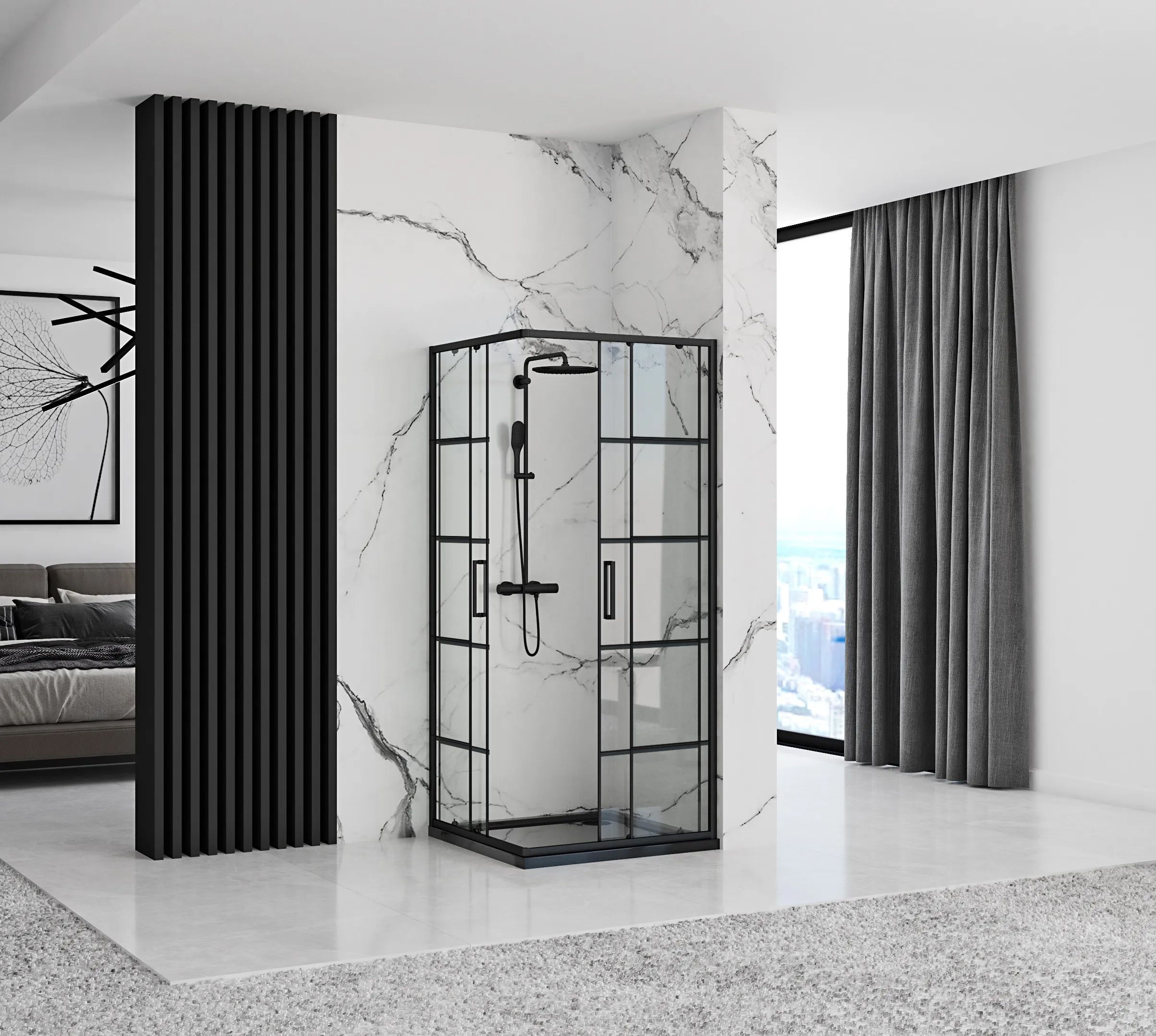 Duschkabine Rea Concept Black 80x80