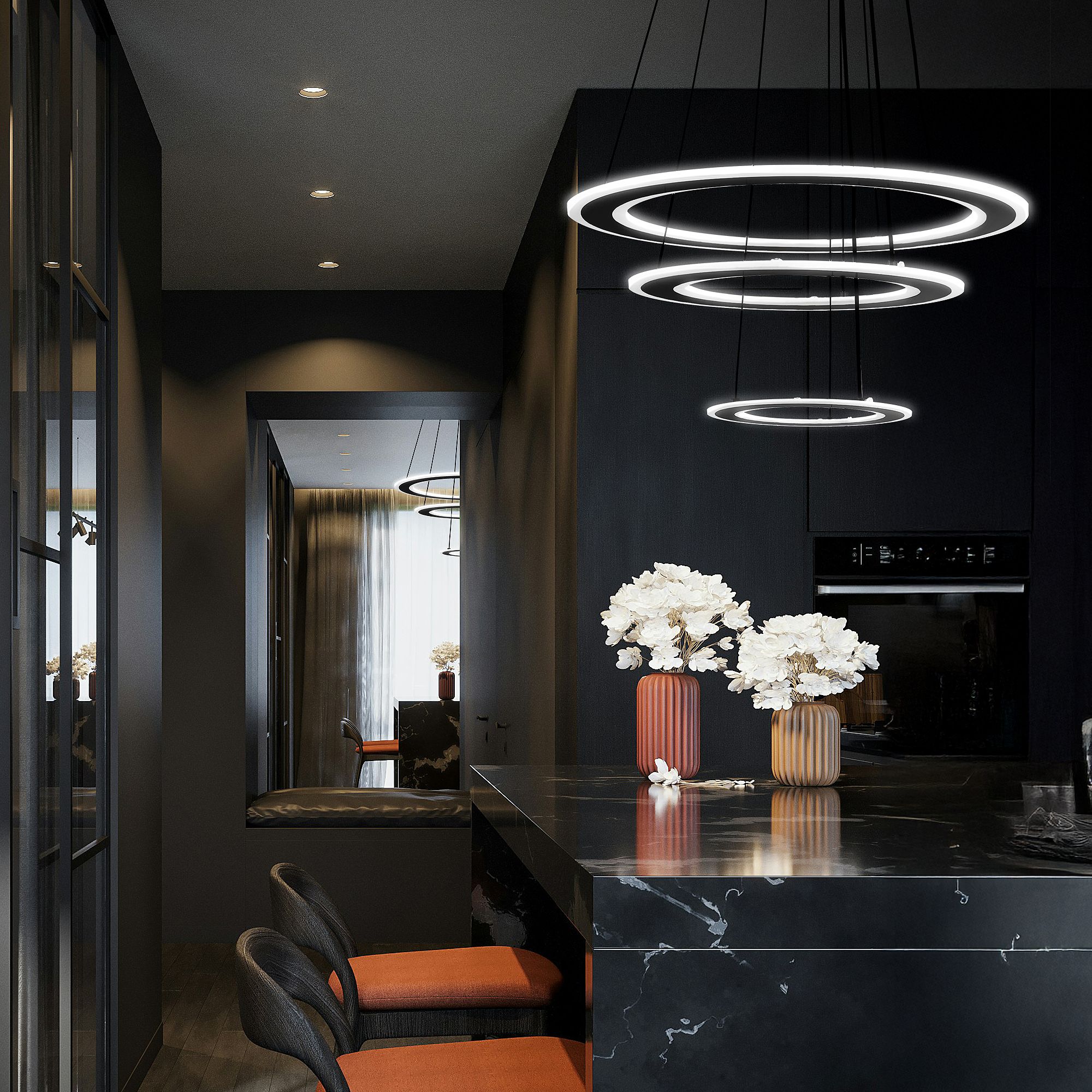 Люстра LED G040-3CP Black