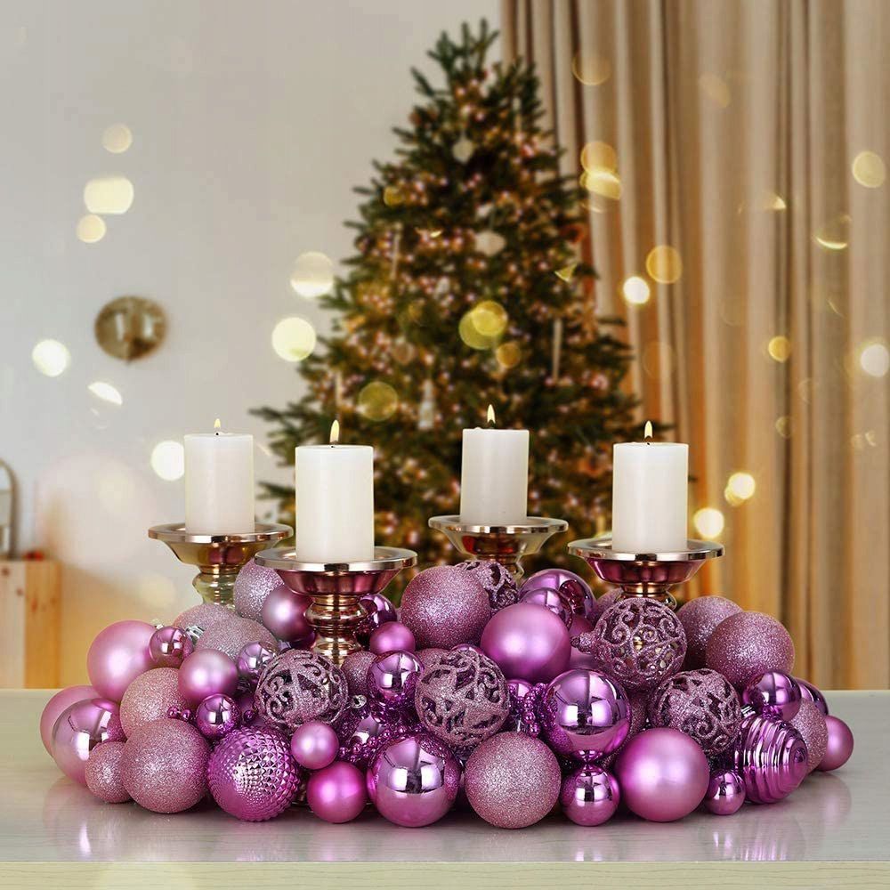 BOMBKI CHOINKOWE PINK 100SZT KL-21X03