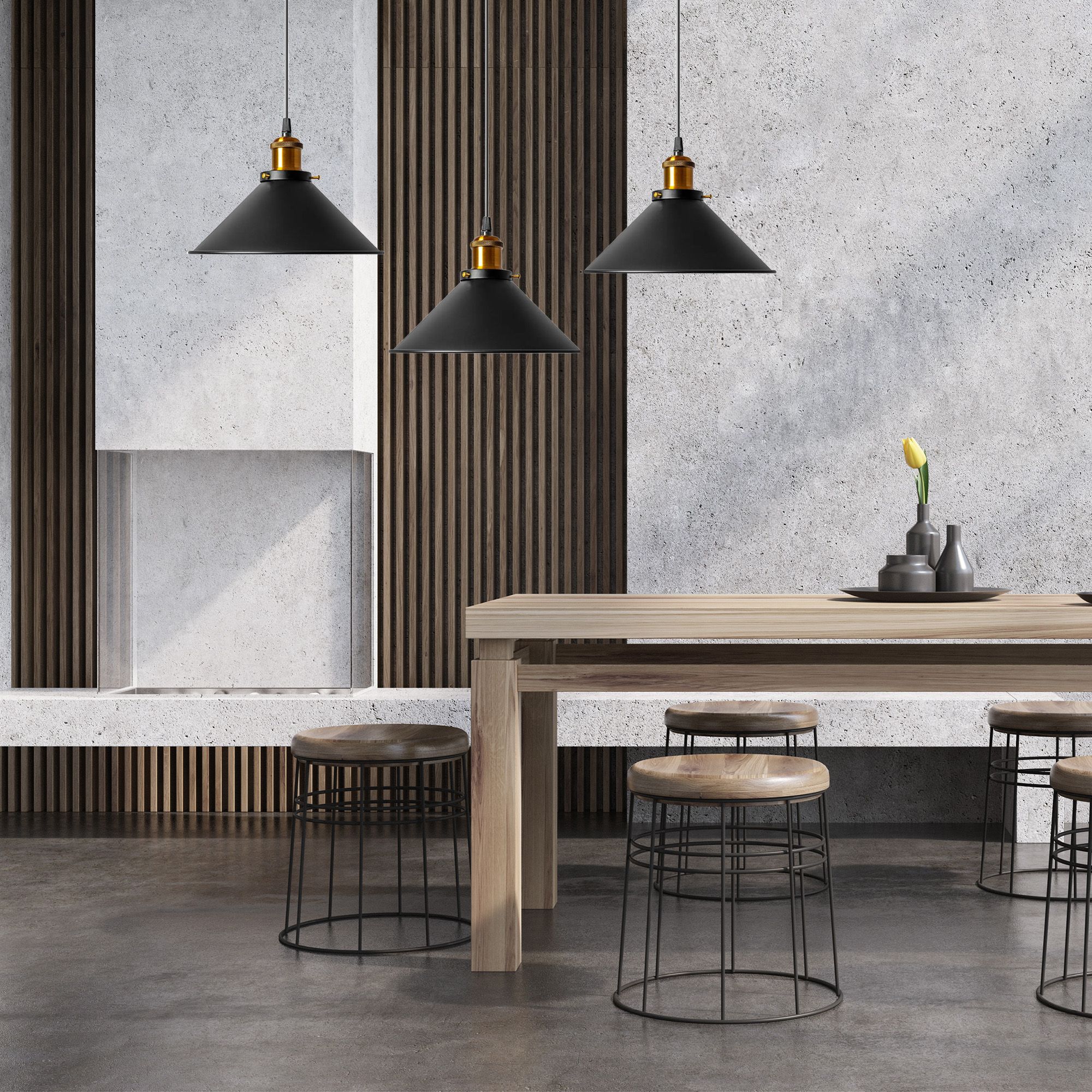Lamp PORTO BLACK 3CP