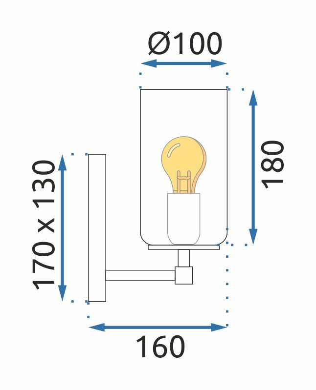 Wall lamp APP1222-1W Black