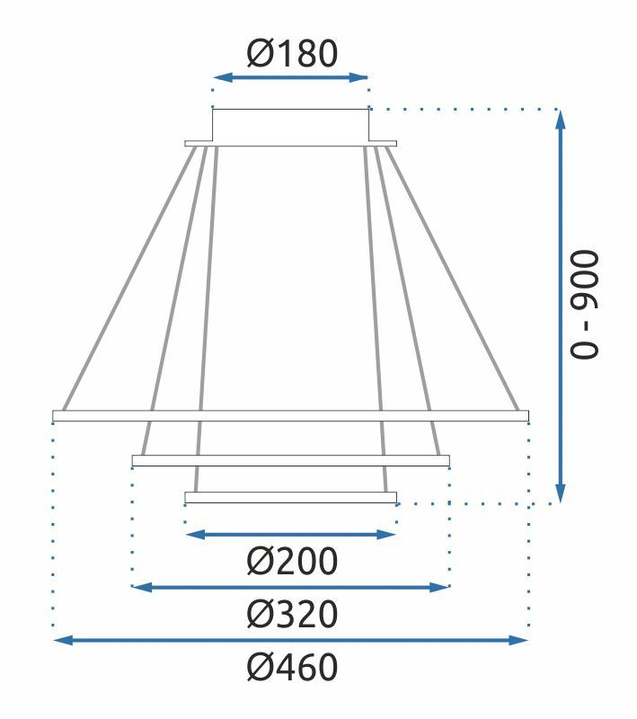 Люстра LED G040-3CP Black