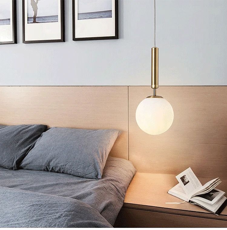 GLASS SPHERE PENDANT LAMP G108-1W GOLD E27