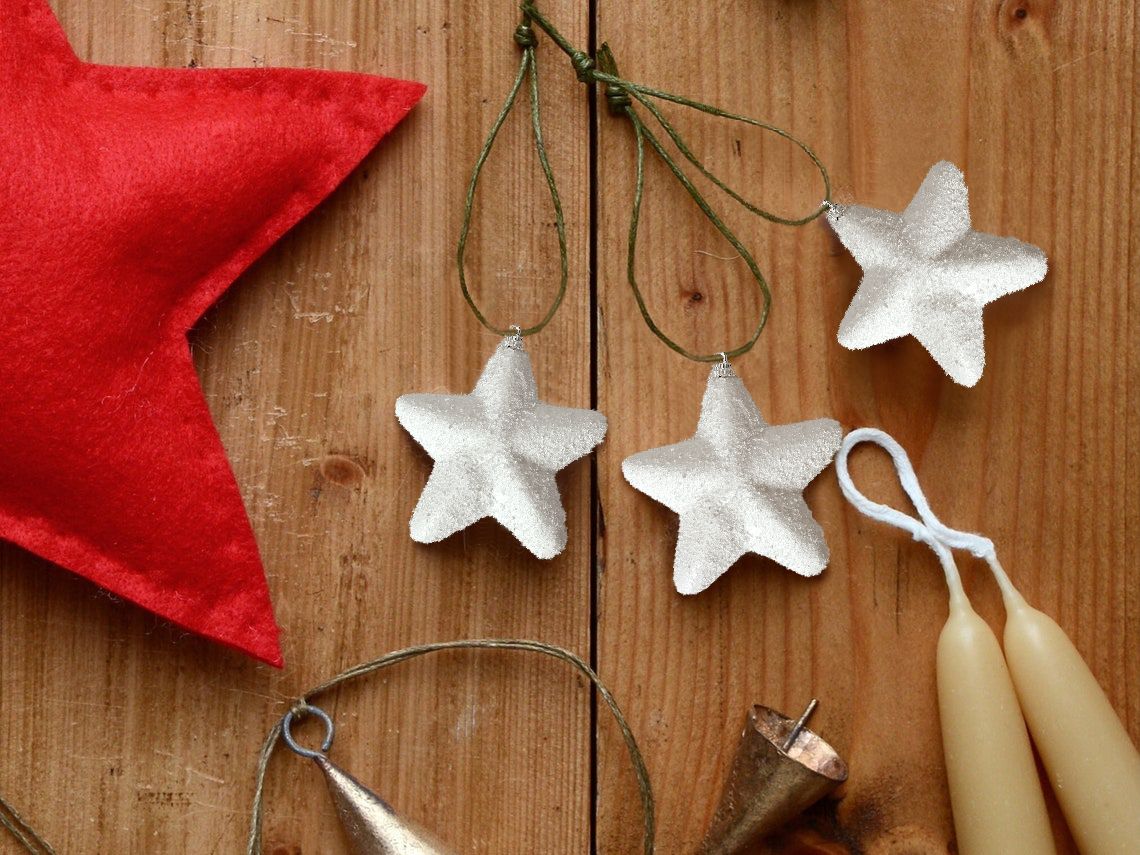 Set of 5 white stars KL-21X21