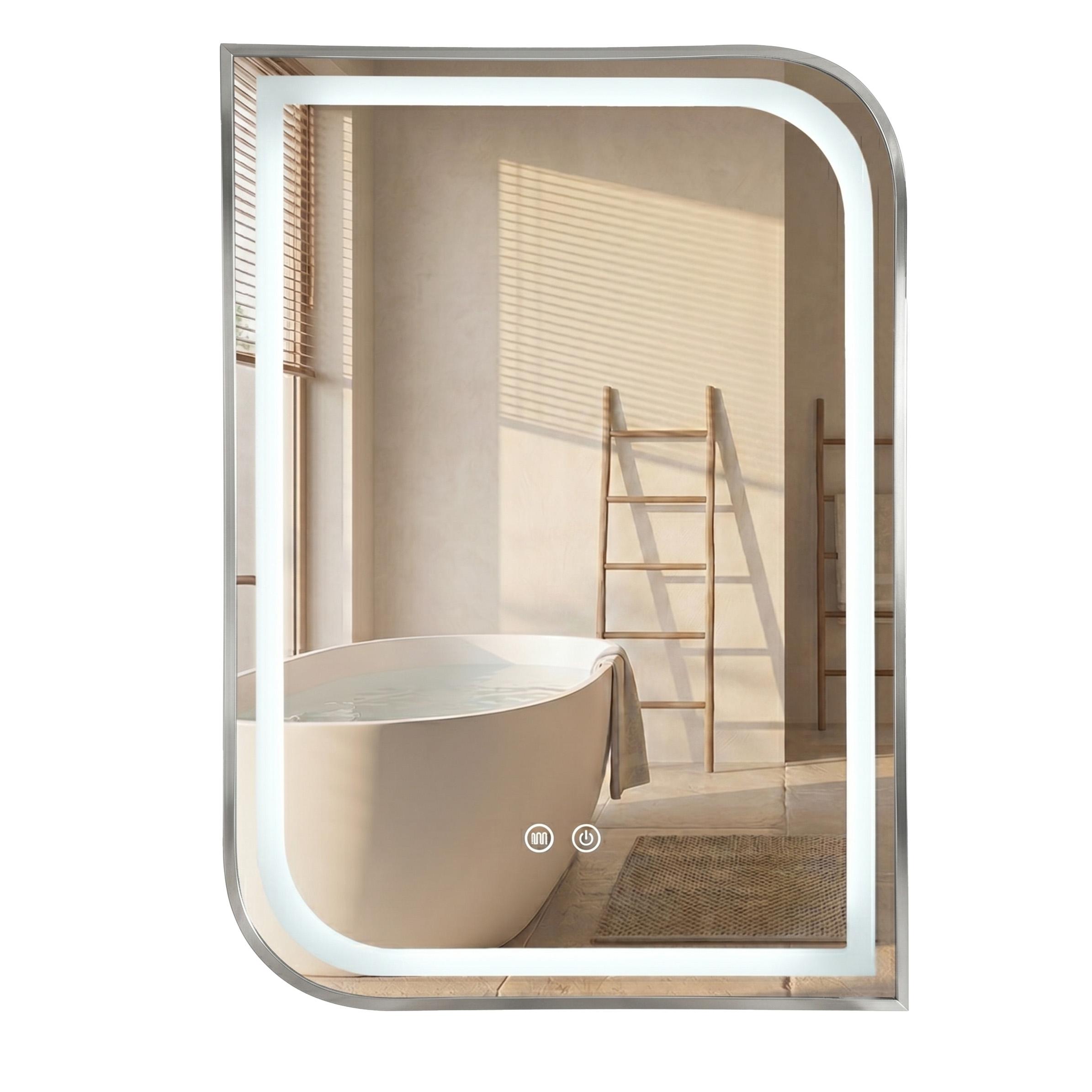 フィガロページ Дзеркало LED ZONE 70x50 BRUSH NICKEL - Rea