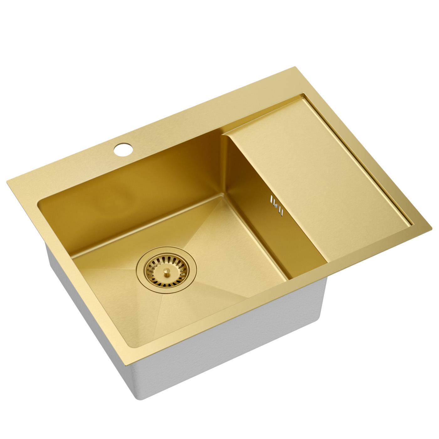 Stainless steel sink RUSSEL 116 Gold - Rea