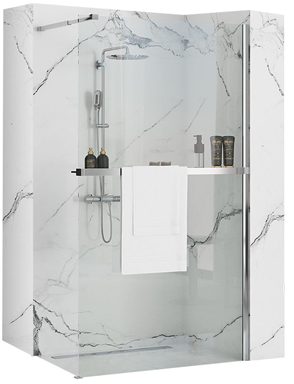 Shower screen Rea Aero N 80 Transparent with hanger Evo - Rea